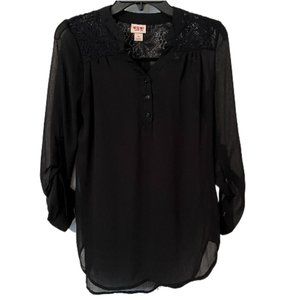 Mossimo Supply Co. Black Gauze Blouse Size Small